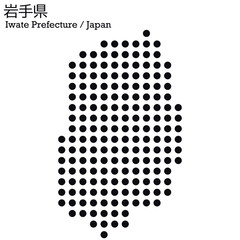 イラスト素材：日本地図　岩手県ベクターイラストマップ