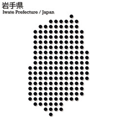 イラスト素材：日本地図　岩手県ベクターイラストマップ