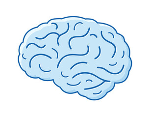 Human brain illustration isolated cartoon vector