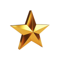 Obraz premium Golden 3d star icon isolated on transparent background