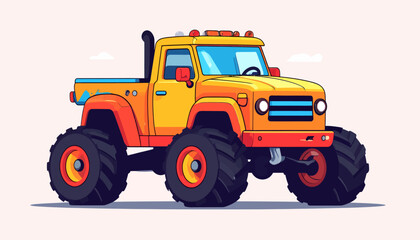 Cartoon Monster Truck Vehicle Illustration