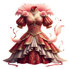 Fototapeta premium christmas angel with red ribbon