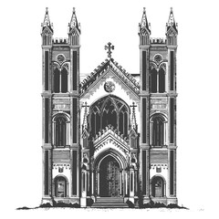 Fototapeta premium Gothic Architecture Church Building Facade Design