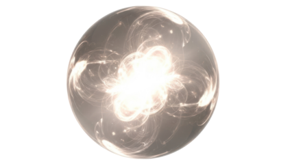 Glowing Orb with Swirling Energy isolated on transparent background