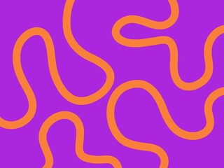 Orange curved lines on a purple background