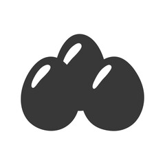 Three Dark Grey Eggs Grouped Together