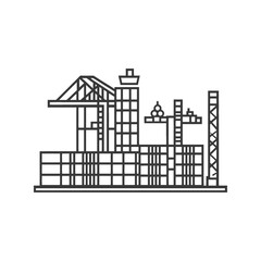 Fototapeta premium Cargo Port Crane Container Shipping Industry Illustration