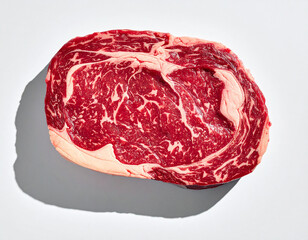 Raw ribeye steak