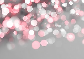 Abstract blurred lights pink, white, grey bokeh bubbles floating upwards