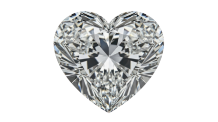 Heart Shaped Diamond Gemstone isolated on transparent background