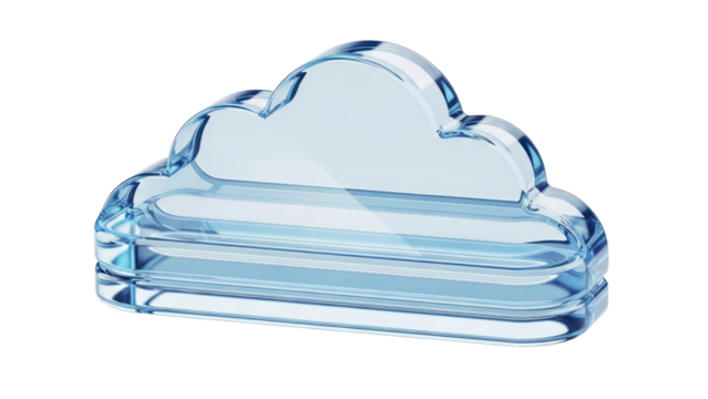 Glass cloud shape isolated on transparent background - Powered by Adobe