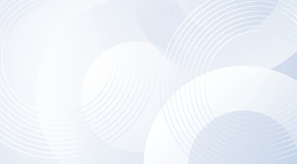 Fototapeta premium Abstract light blue and white geometric circles background with wavy lines for modern business design