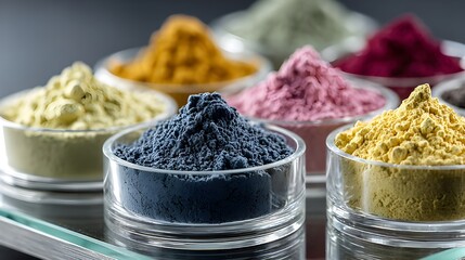 Precision analytical balance with fine powder samples extreme accuracy laboratory science research chemistry measurement equipment