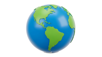 Blue Globe Representing Planet Earth.