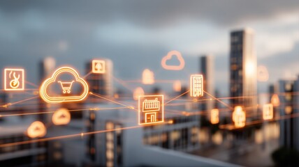 Smart City Network: Cloud Computing and E-commerce Integration with Buildings and Urban Connectivity