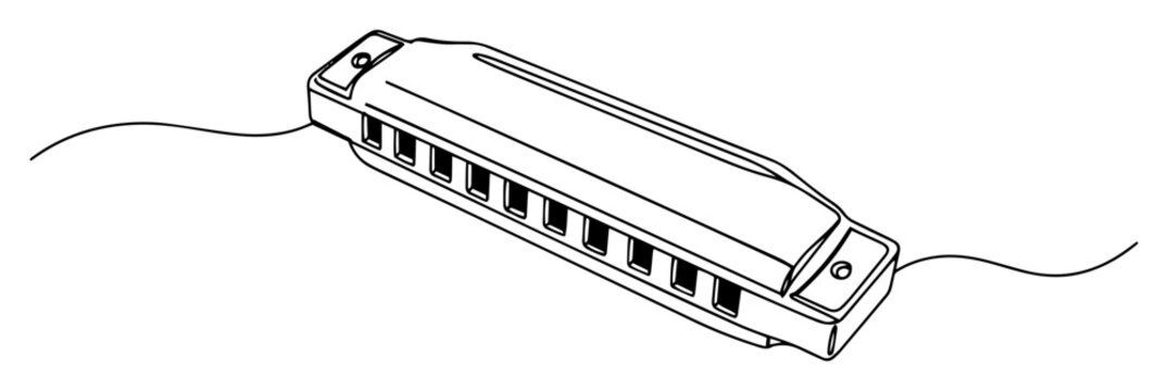 harmonica musical instrument line drawing