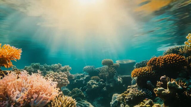Vibrant Marine Life in Healthy Coral Reef