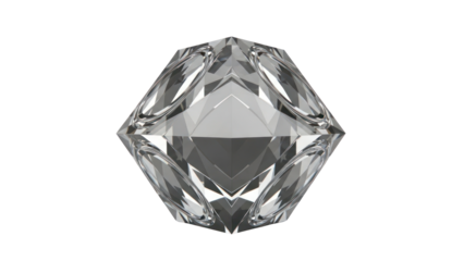 Crystal geometric shape isolated on transparent background