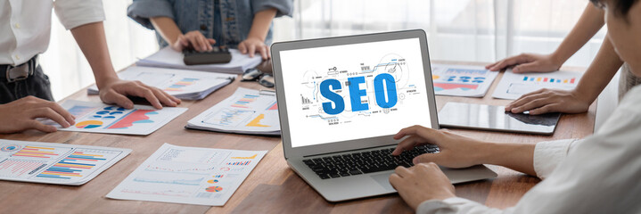 SEO search engine optimization for brisk e-commerce and online retail business showing on computer screen