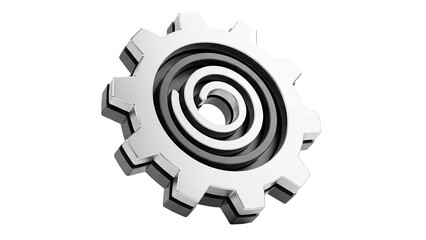 Silver Gear with Spiral Design