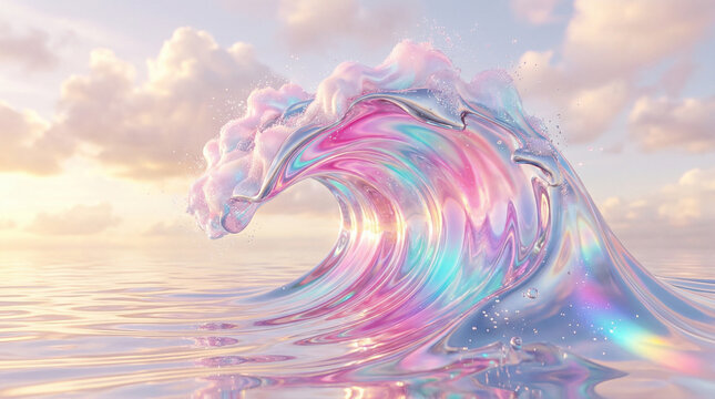 Dreamcore Pastel Liquid Wave with Soft Bloom Lighting