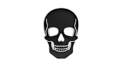 Stylized Black Skull Icon