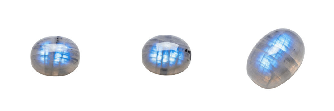 Natural Moonstone Gemstone Macro Isolated on White Background, Adularescent White and Rainbow Moonstone Crystal, Chandrakanta चन्द्रकान्त, Selene &Sigma;&epsilon;&lambda;ή&nu;&eta;, Luxury Precious Stone Mineral Texture