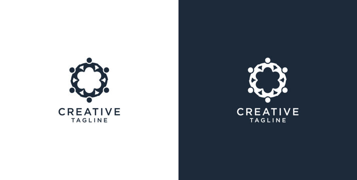 Human community logo vector template. Community health services. Abstract Community Logo