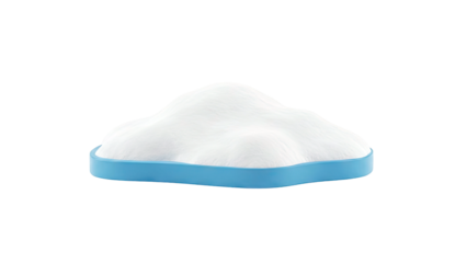 White powder mound in blue container