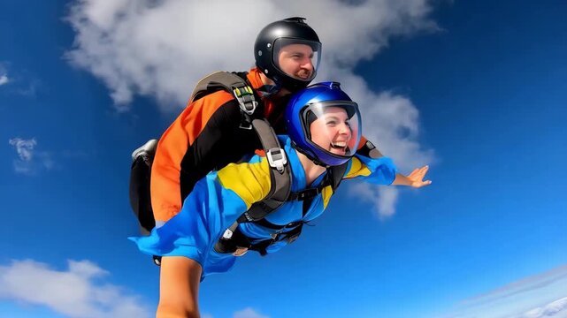 Tandem Skydiving Adventure Representing Freedom