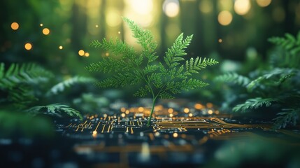 Harmony Between Nature and Technology A Symbol of Green Innovation and Sustainable Future