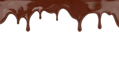 A rich brown liquid drips down against a black background
