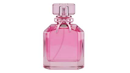 Pink Perfume Bottle with Cap.