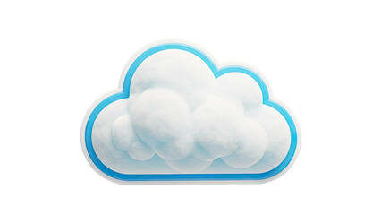 Stylized Cloud Icon with Blue Outline