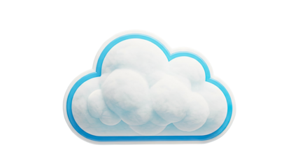 Stylized Cloud Icon with Blue Outline
