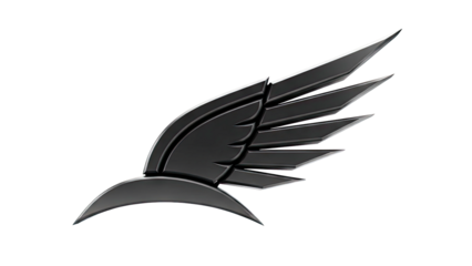 Sleek black wing emblem