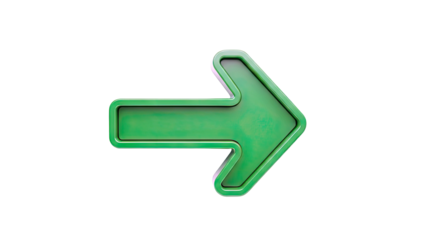 Green 3D Arrow Pointing Right