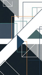 Dynamic Abstract Design with Intersecting Lines and Geometric Color Blocks