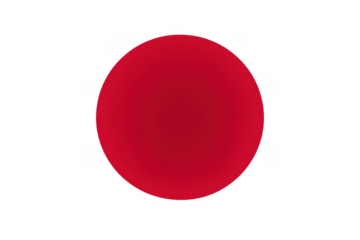 Japan flag symbol, a red hinomaru sun circle, representing japanese national identity and culture, on transparent background