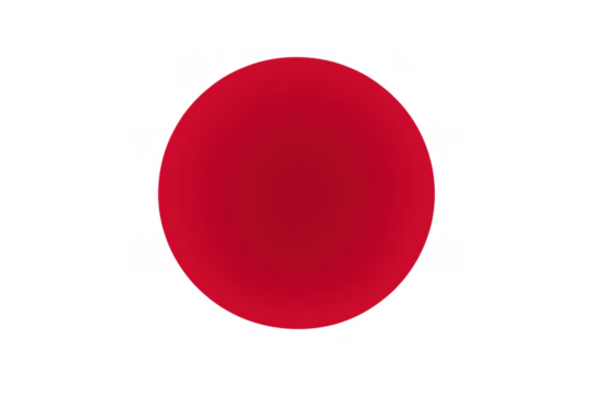 Japan flag symbol, a red hinomaru sun circle, representing japanese national identity and culture, on transparent background - Powered by Adobe