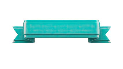 Teal Ribbon Banner with Jagged Edges