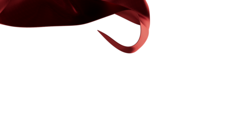 Elegant studio shot of red fabric, isolated on white, great for backgrounds or design elements.