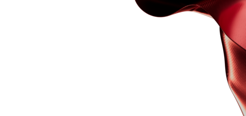 Abstract design with red fabric flowing against a white background. Perfect for elegant and creative