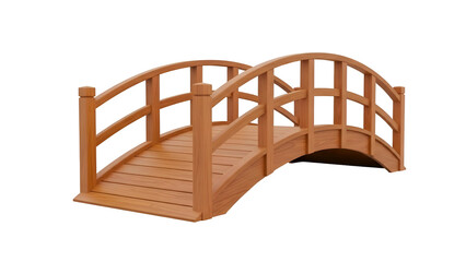 Small Wooden Footbridge with Railing.