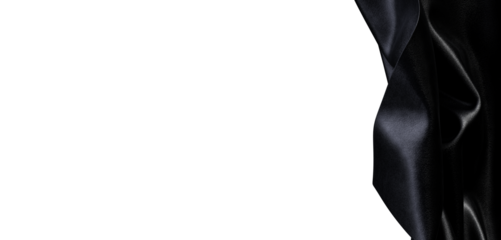 Black fabric texture abstract on white backdrop. Ideal for design, backdrop, wallpaper or presentation. Black cloth surf