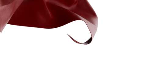 Abstract design of flowing red fabric with delicate curves on a white background. Perfect for textile, fashion, and arti