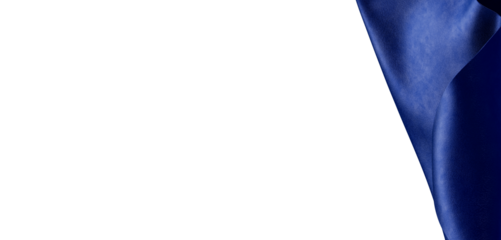 Textured blue fabric draped with crisp white space, perfect for backgrounds, textile design, and creative layouts.