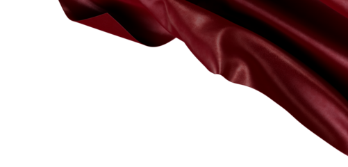 Close-up of a maroon textile flowing in the wind. This fabric's texture and dark red color creates a dramatic image, per