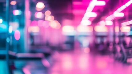 Bright pink neon lights create an energetic and futuristic atmosphere in a gym during workout sessions at any time of day