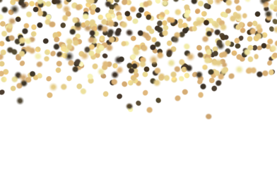 Gold glitter bokeh on white background. Perfect for celebratory events and design elements. Elegant